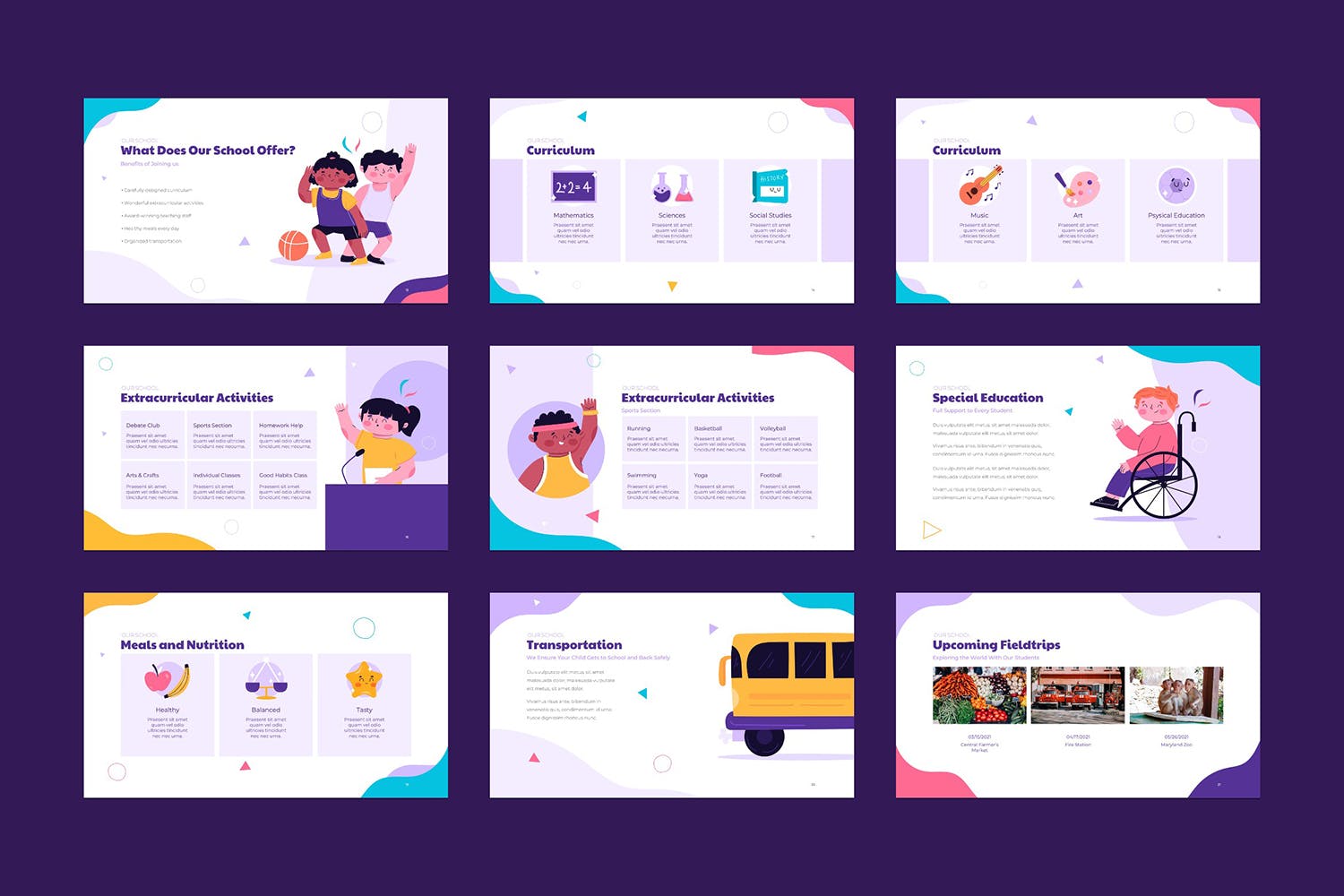 六一风格小学儿童PPT模板(PPTX)