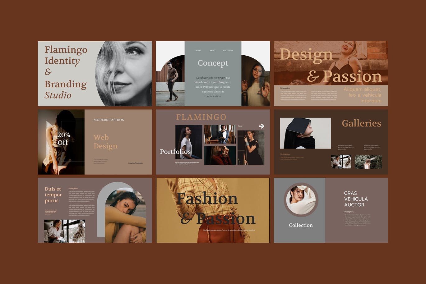 复古优雅简约的高品质PPT模板（pptx）