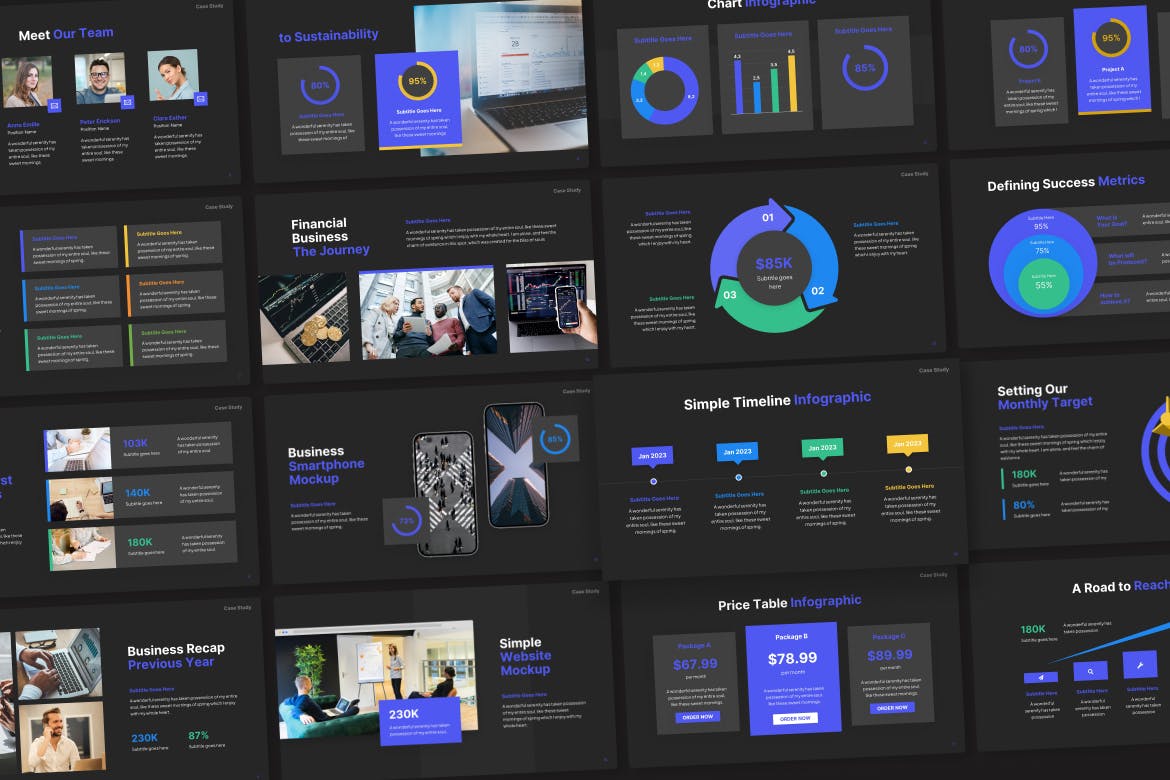 案例研究业务PPT模版 (PPTX)