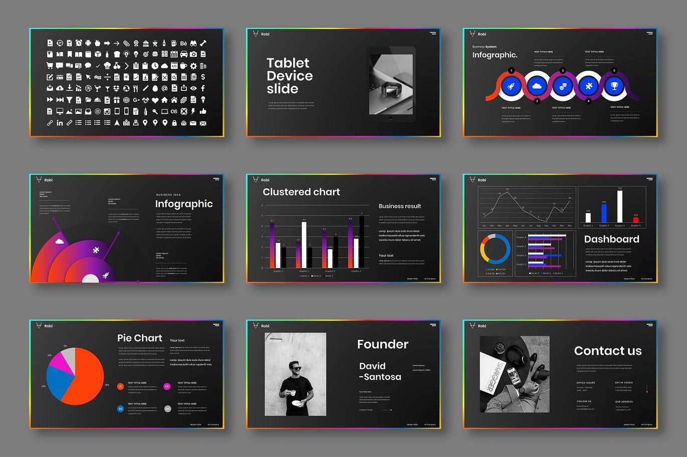 高端时尚简约商业商务PPT演示模板（pptx）