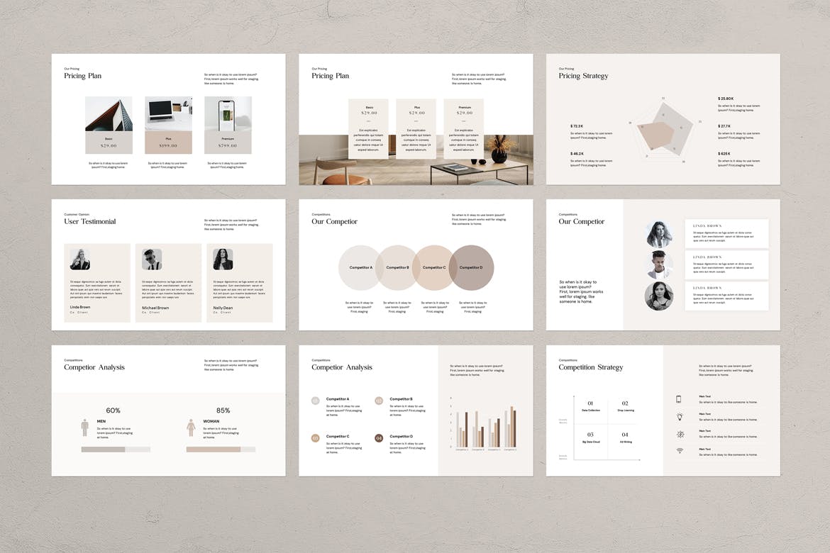 金色简约优雅商业计划书PPT模板（pptx）