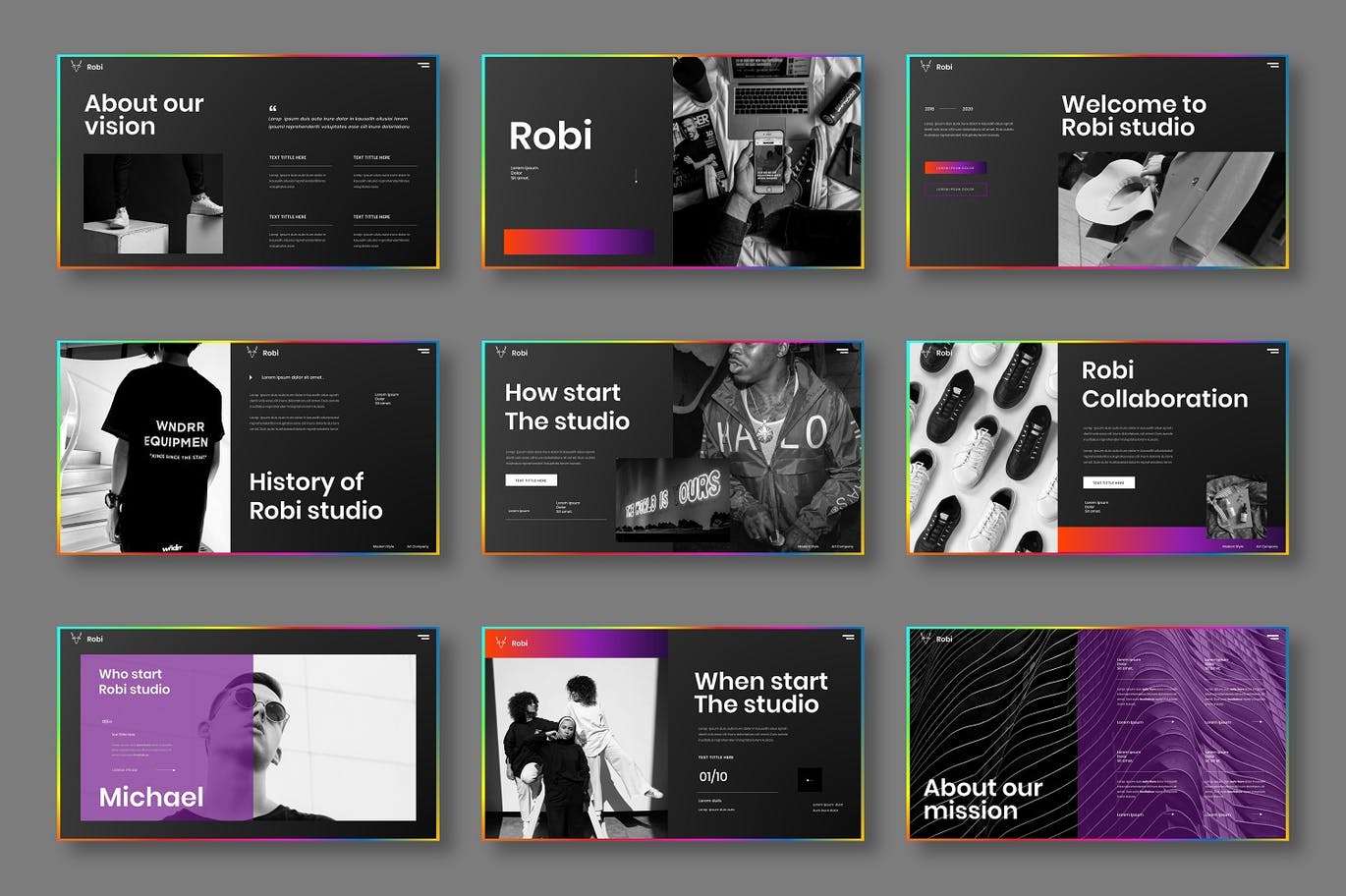 高端时尚简约商业商务PPT演示模板（pptx）