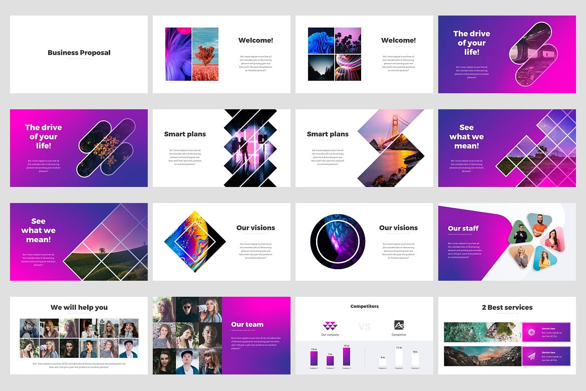 商务极简主义信息图表 (PPTX)