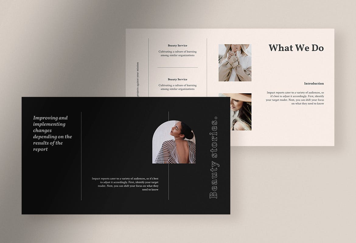 美容服务行业PPT模板 (PPT,PPTX)