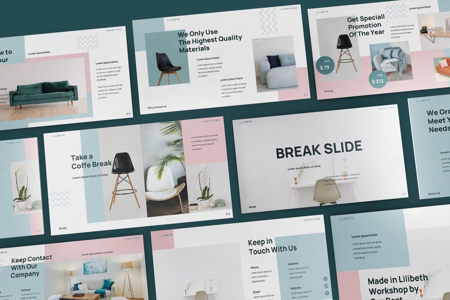 时尚家具演示ppt模板 (PPTX)