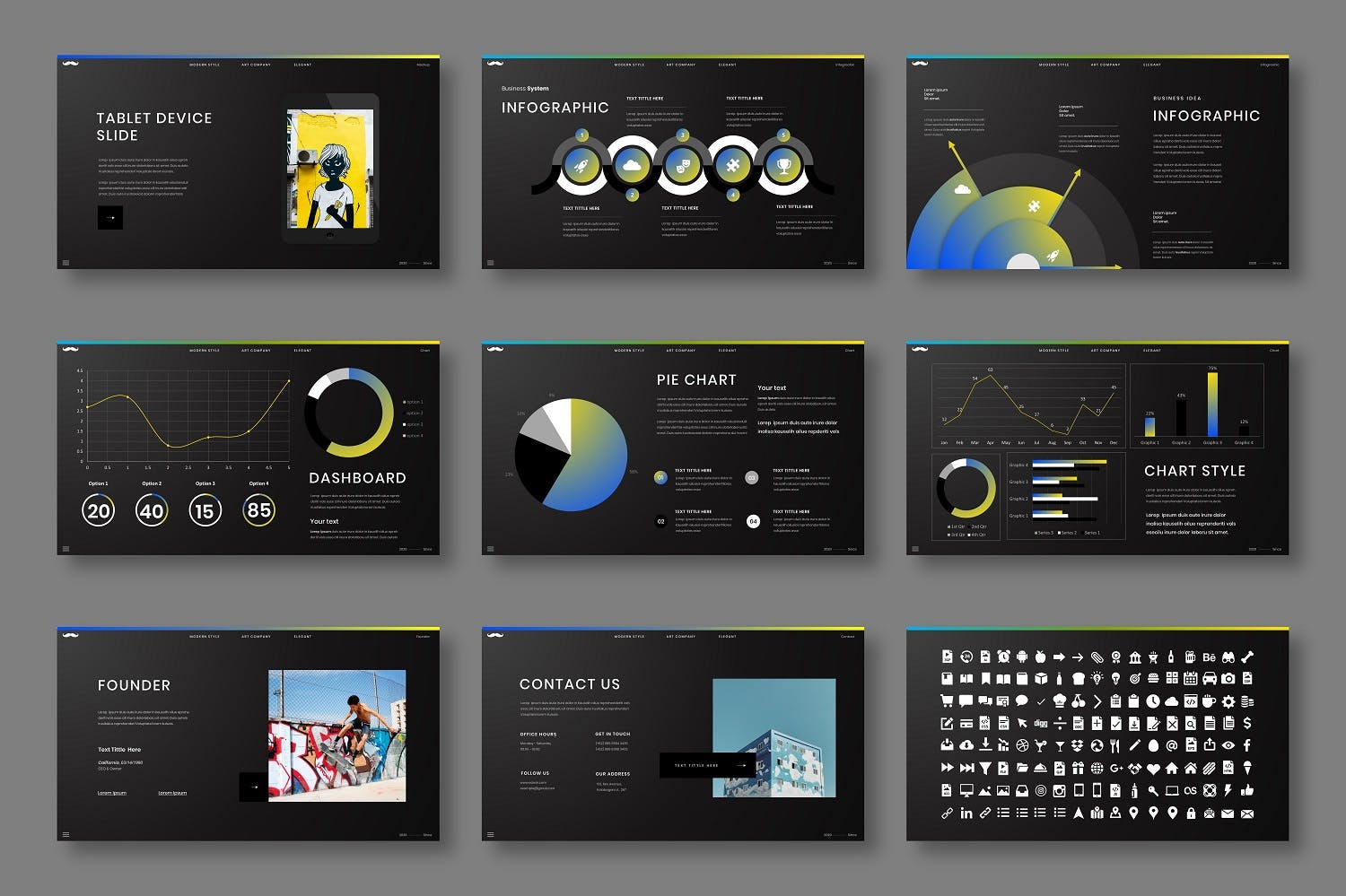 艺术商业PPT演示模板 (PPTX)