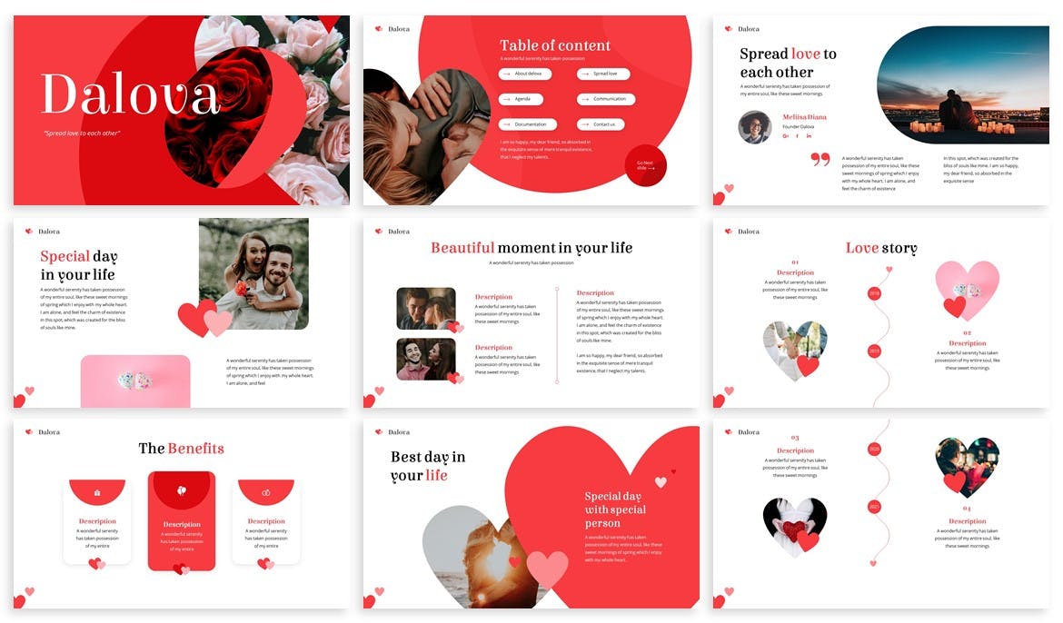 浪漫风格的PPT模板下载（PPTX）