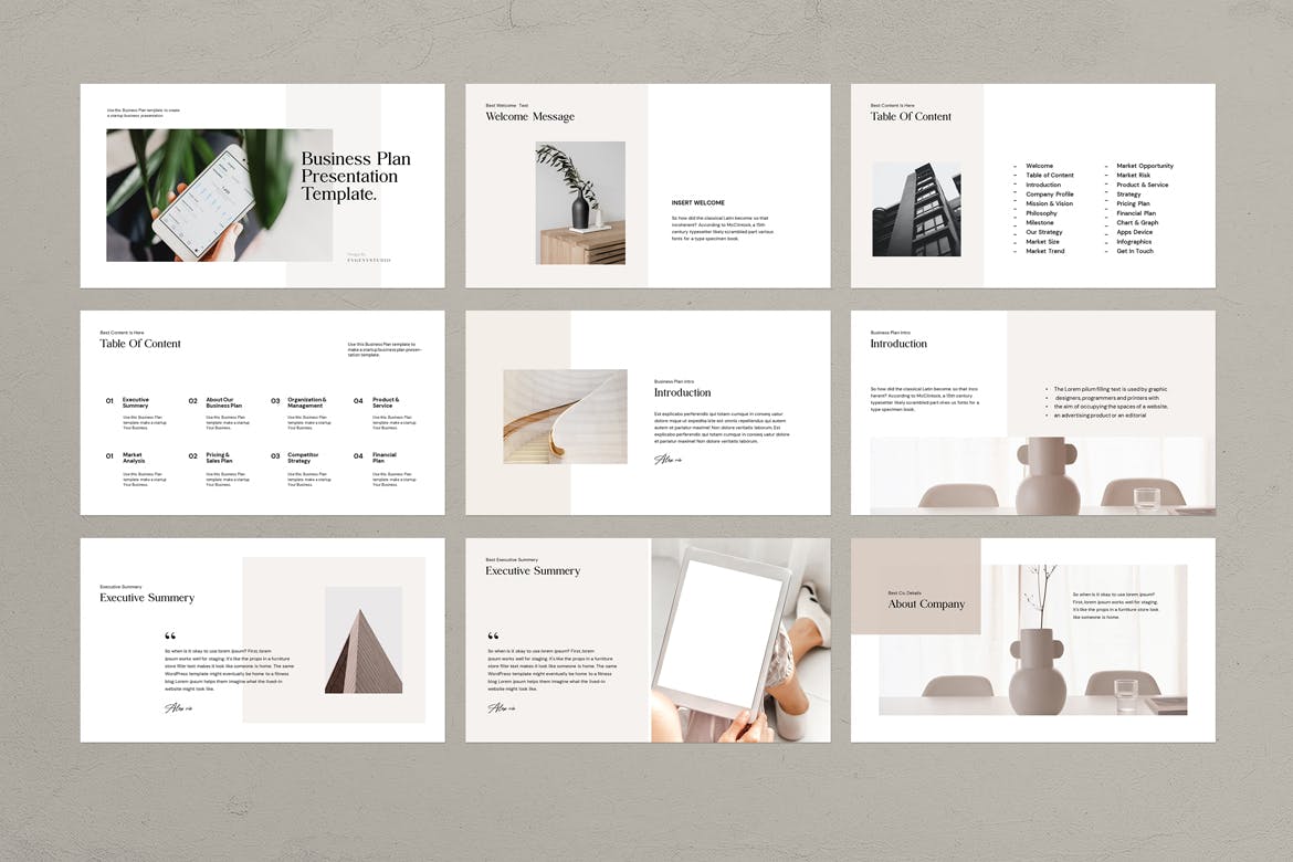 金色简约优雅商业计划书PPT模板（pptx）