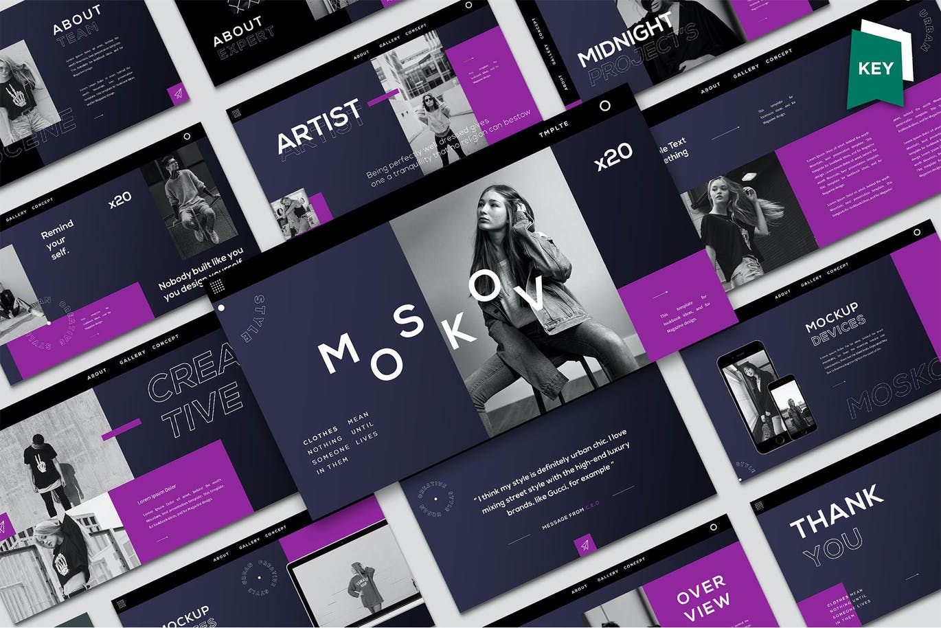 简约时尚高端多用途的PPT演示模板（pptx）