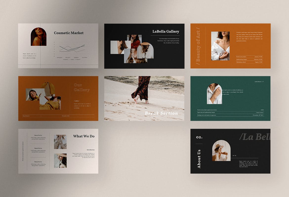 美容服务行业PPT模板 (PPT,PPTX)