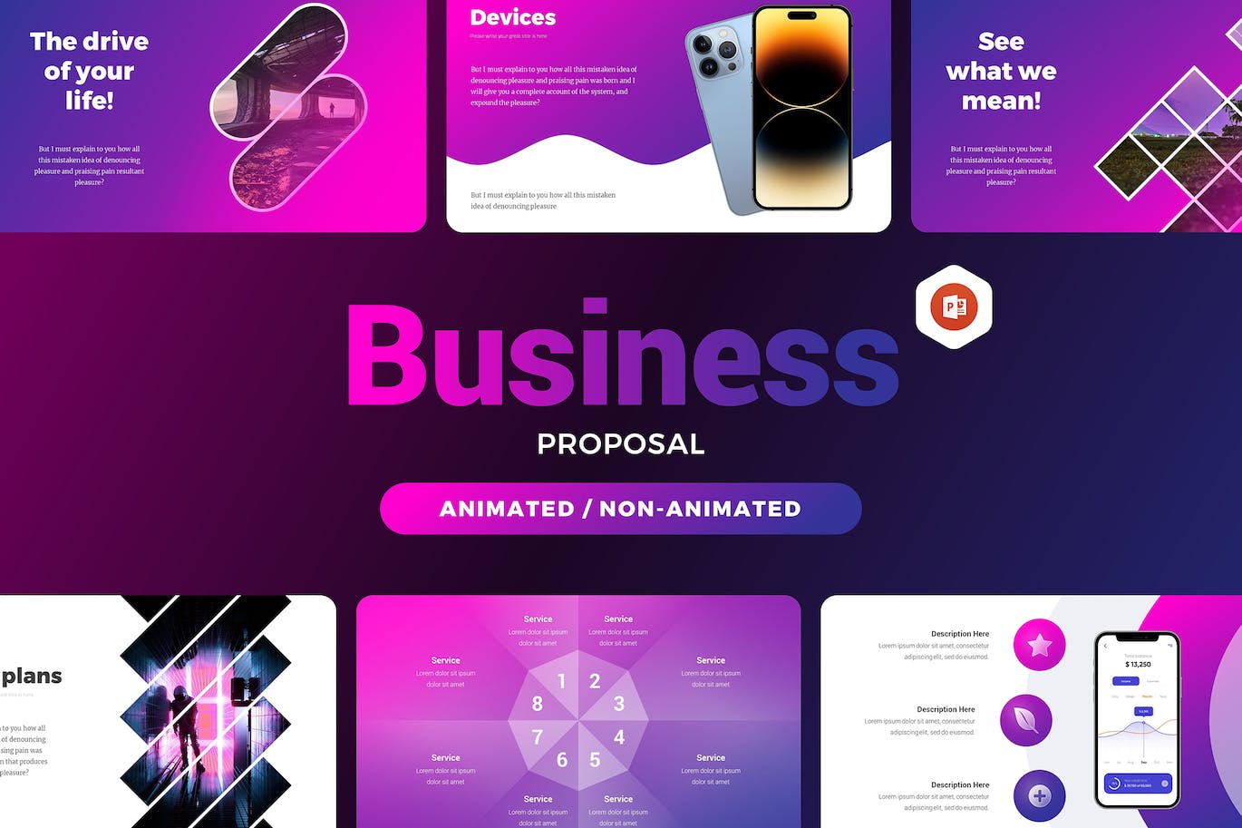 商务极简主义信息图表 (PPTX)