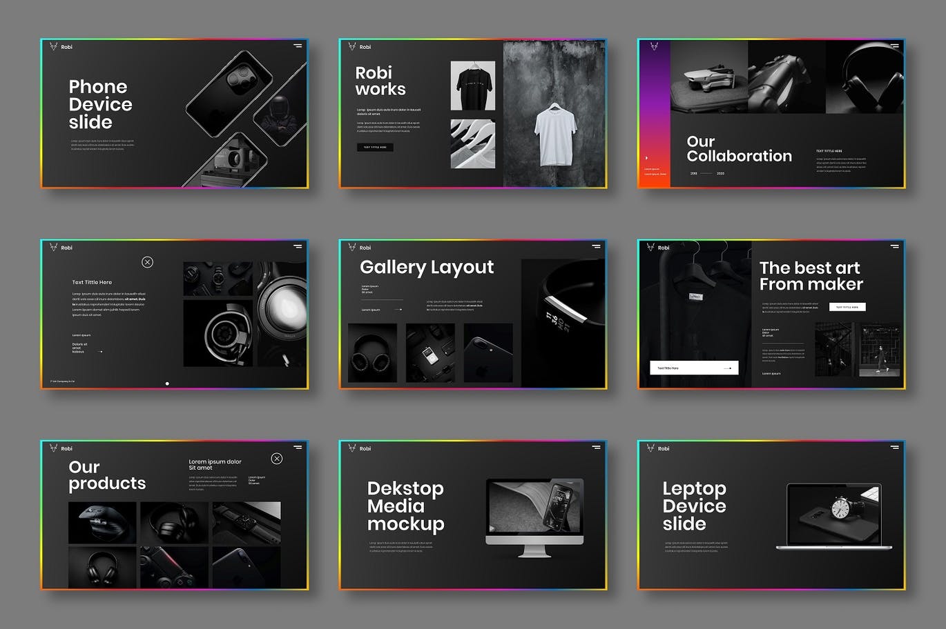 高端时尚简约商业商务PPT演示模板（pptx）