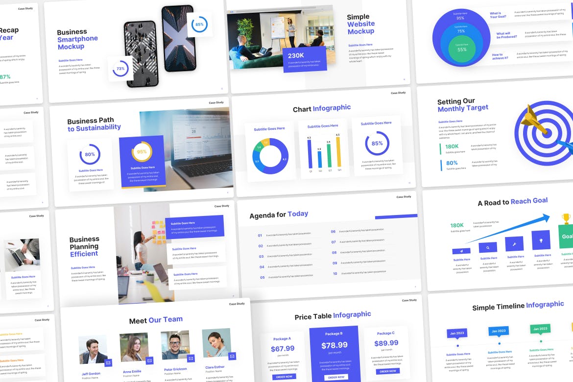 案例研究业务PPT模版 (PPTX)