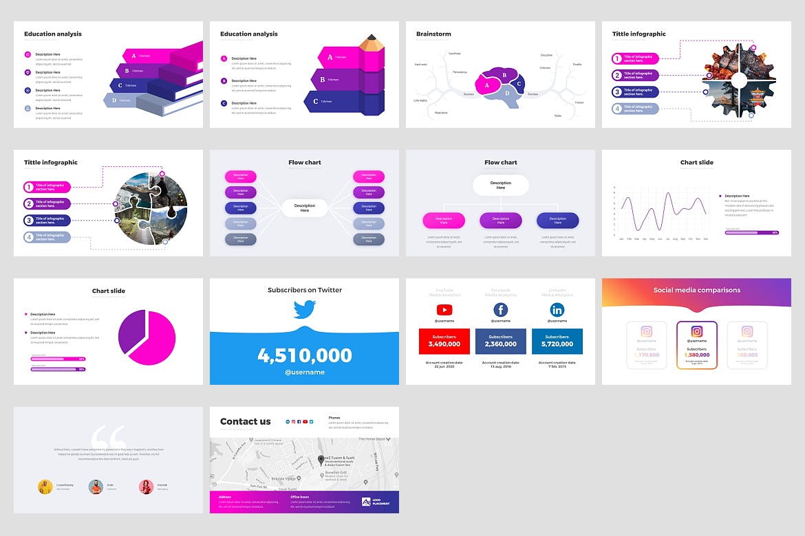 商务极简主义信息图表 (PPTX)