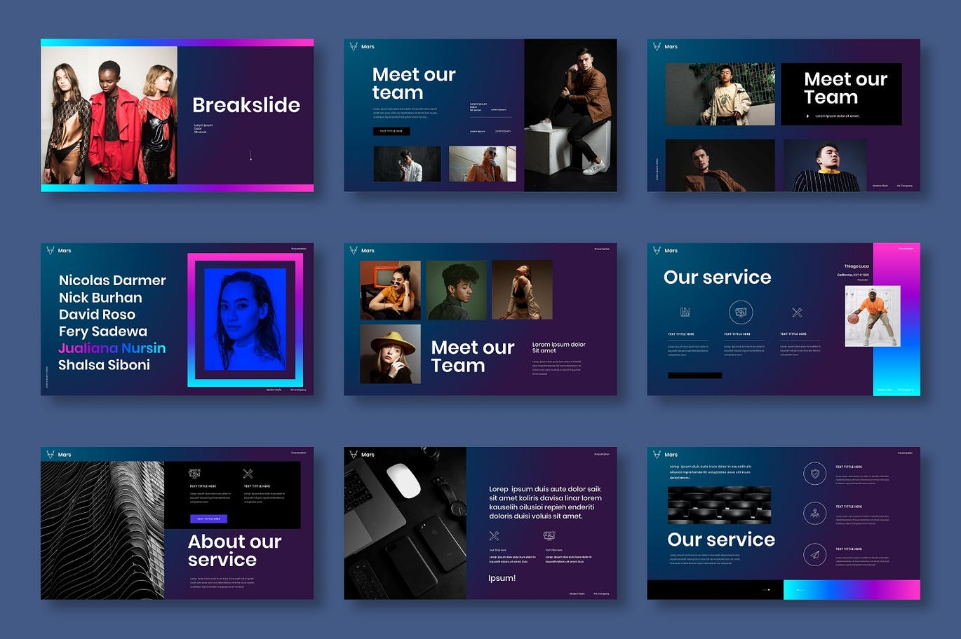 高端时尚绚丽渐变配色商务商业PPT模板（pptx）