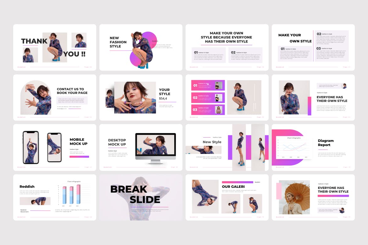 时尚宽屏产品&服务PPT模版 (PPTX)