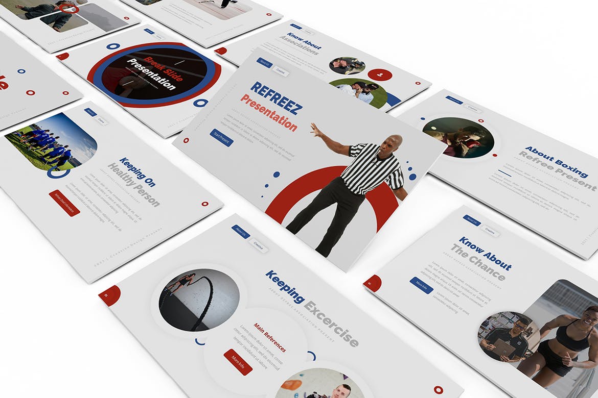 时尚高端简约清新多用途运动PPT演示模板（pptx）