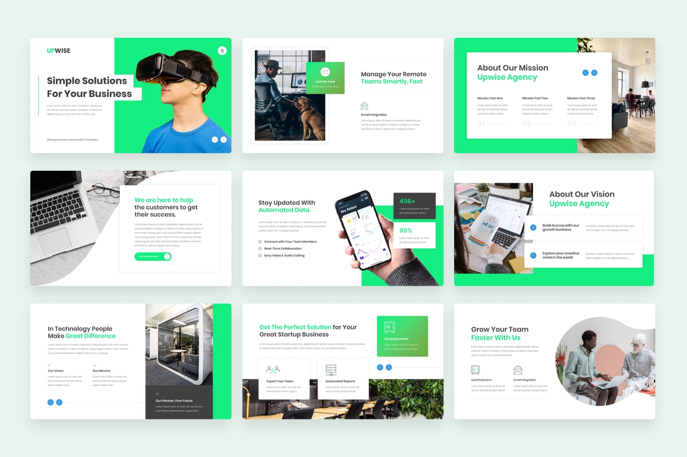 绿色清新多用途业务PPT模板（pptx）