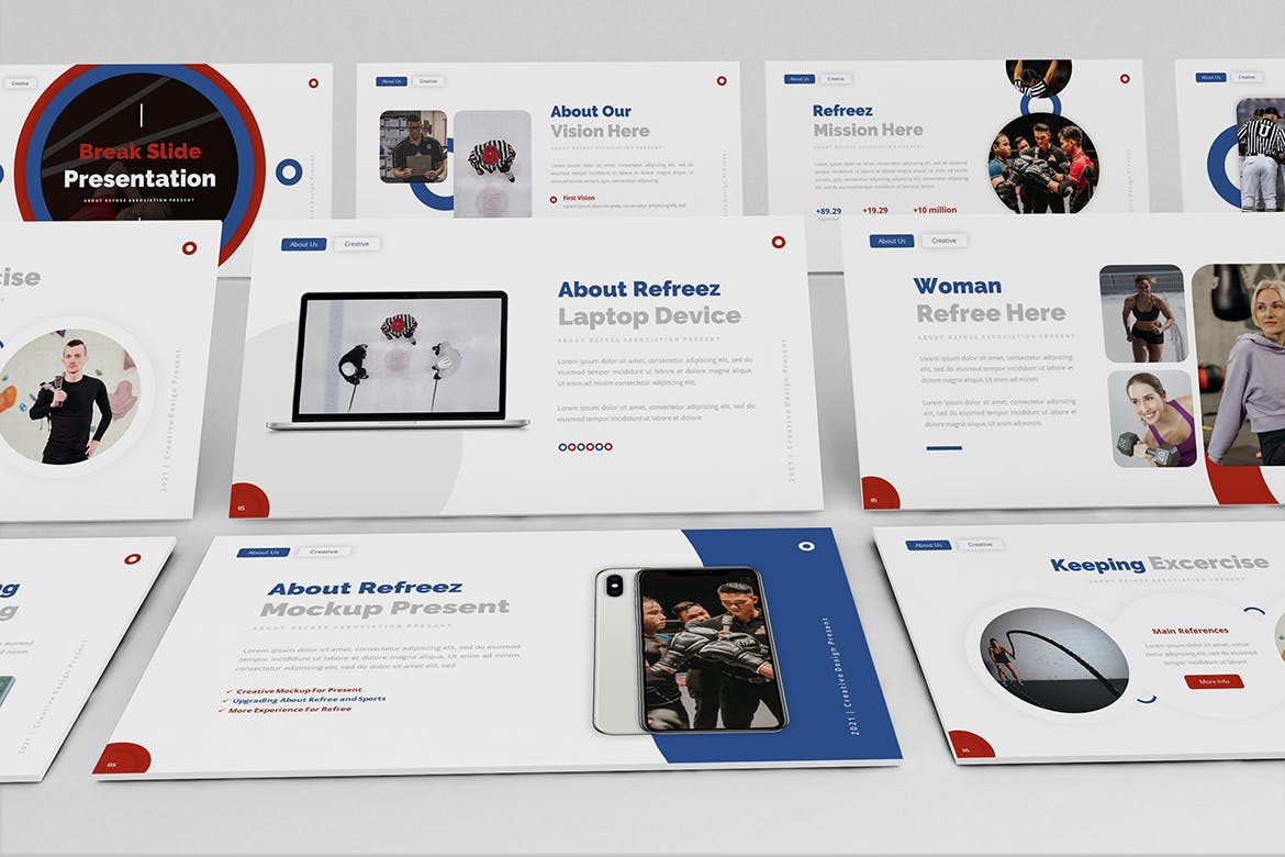 时尚高端简约清新多用途运动PPT演示模板（pptx）