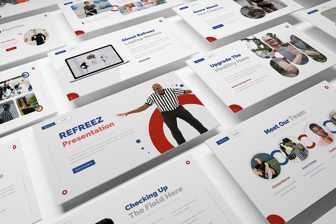 时尚高端简约清新多用途运动PPT演示模板（pptx）