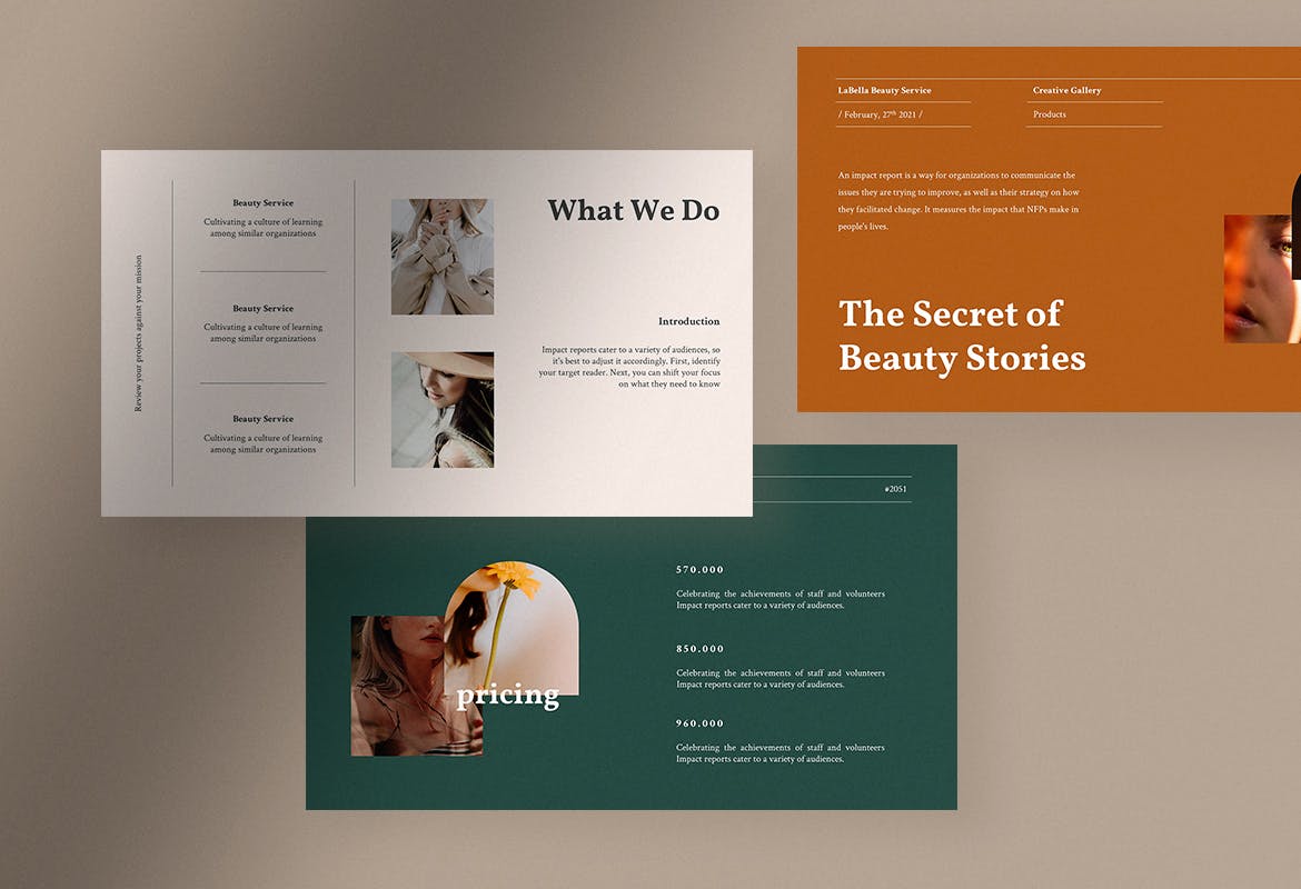 美容服务行业PPT模板 (PPT,PPTX)