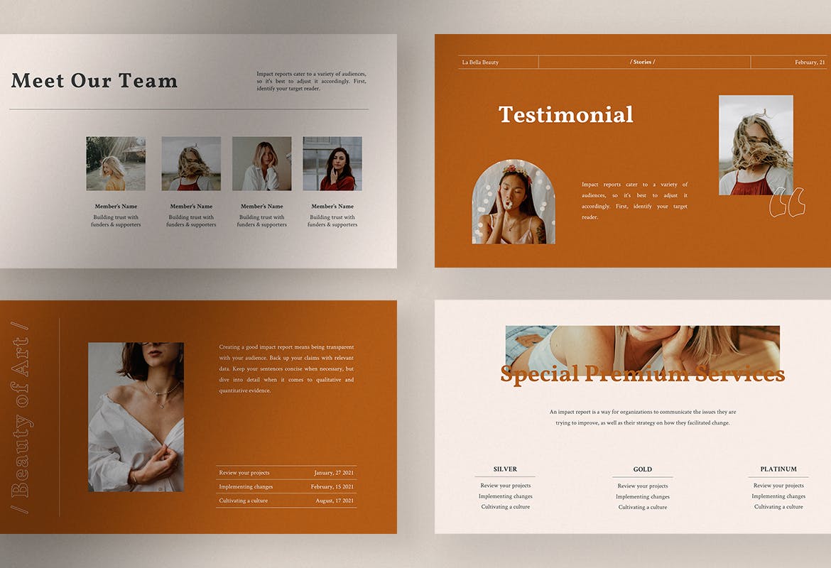 美容服务行业PPT模板 (PPT,PPTX)