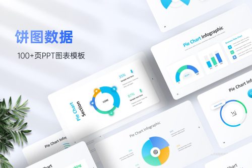180+张PPT饼图数据图表PPT模板版式手册