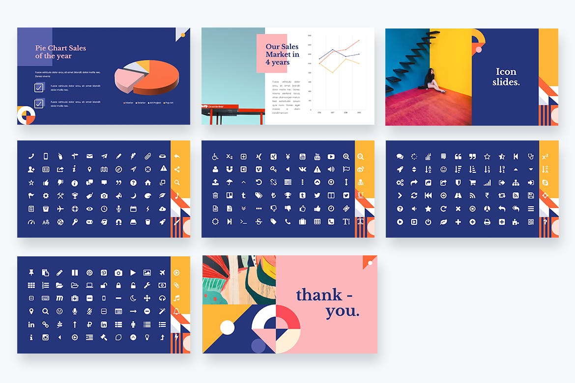 彩色几何PPT模板(PPTX)