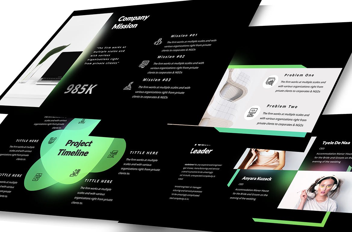 黑色创意网页设计机构PPT模板（PPTX）