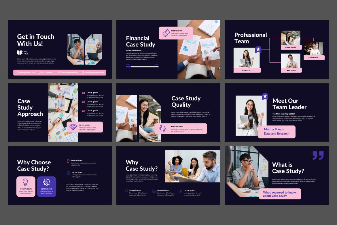 案例研究PPT模版 (PPTX)
