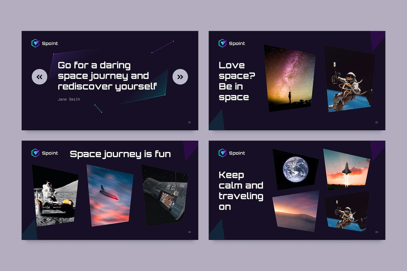 紫色精致宇宙空间PPT模板 (PPTX)