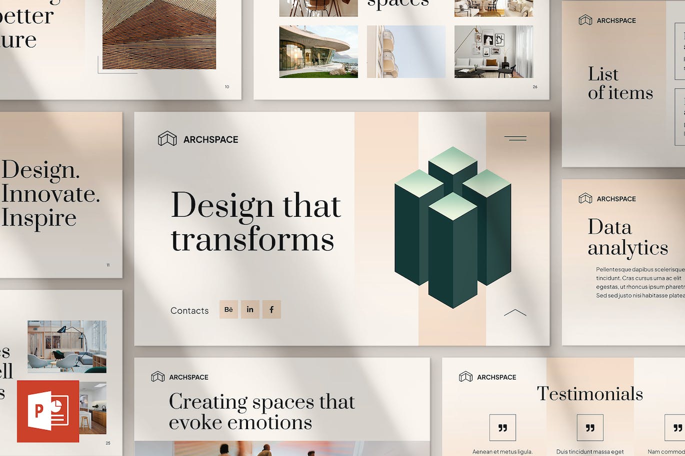 建筑和室内设计PPT模板 (PPTX)