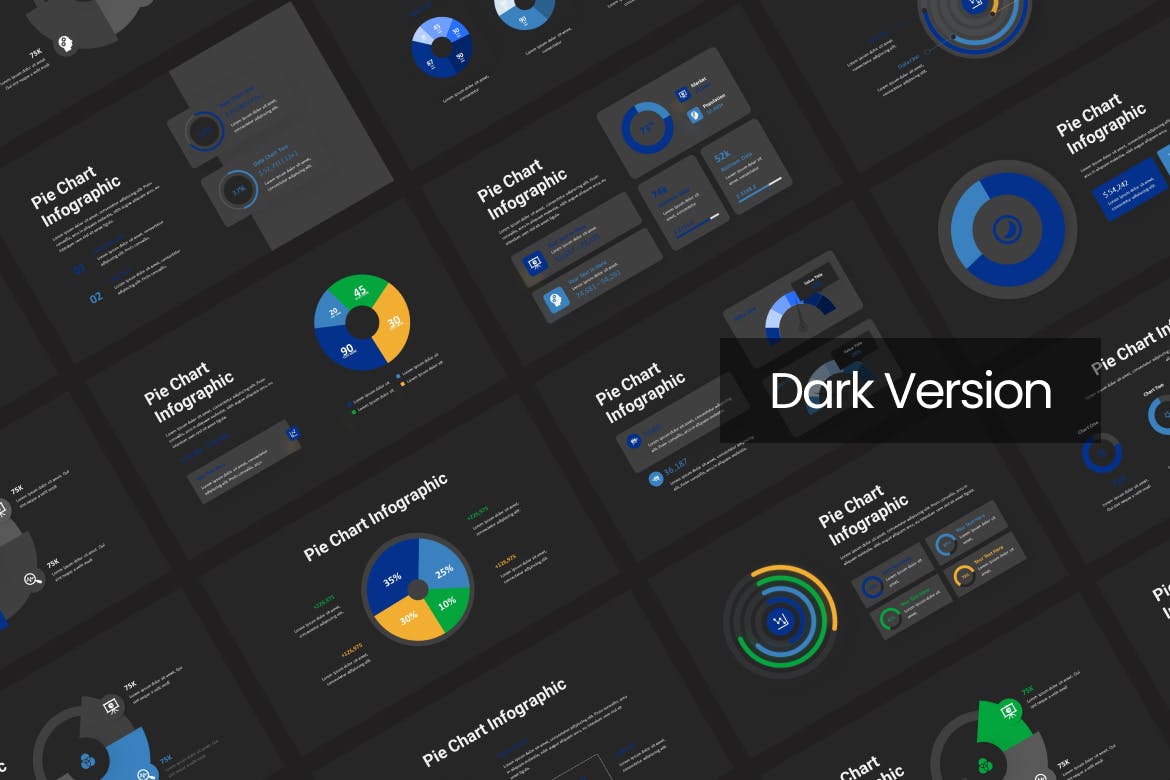 饼图数据财务PPT模板 (PPTX)