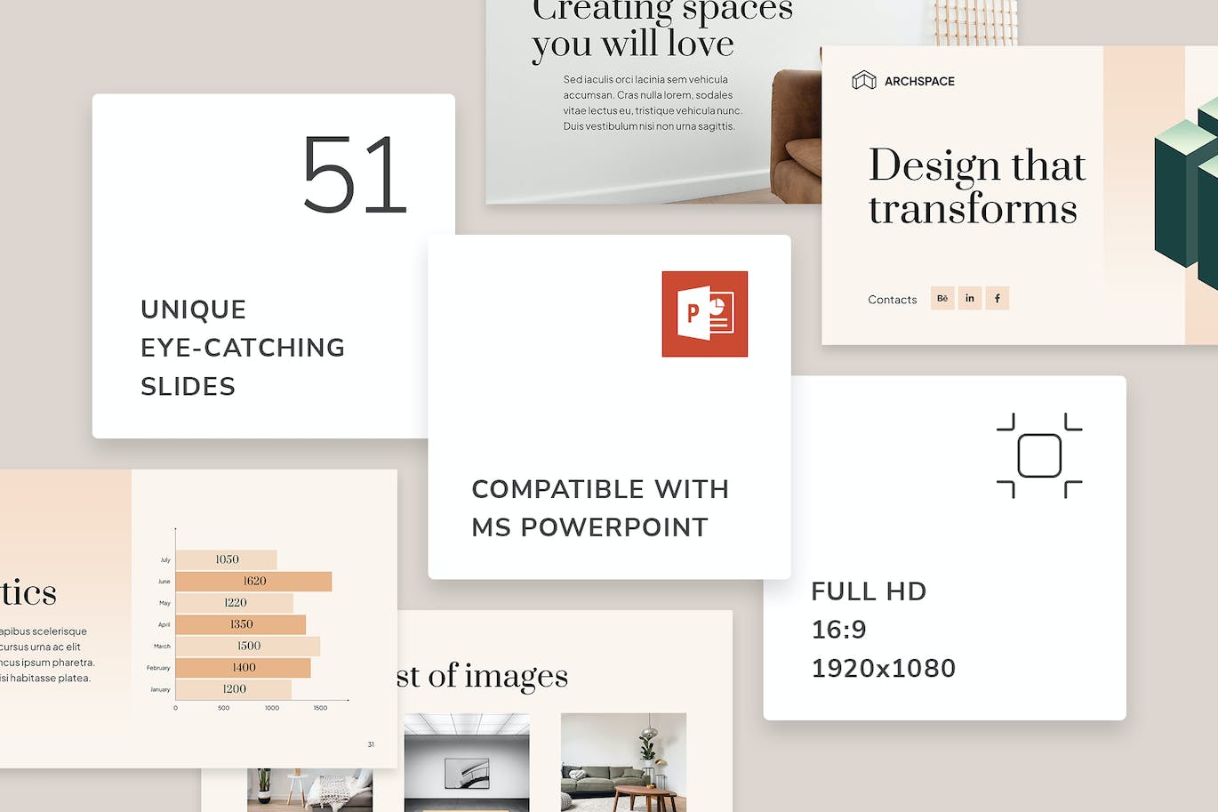 建筑和室内设计PPT模板 (PPTX)