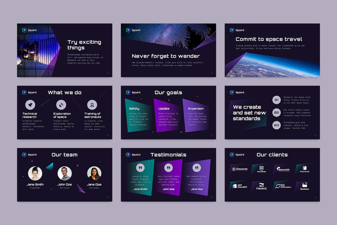 紫色精致宇宙空间PPT模板 (PPTX)