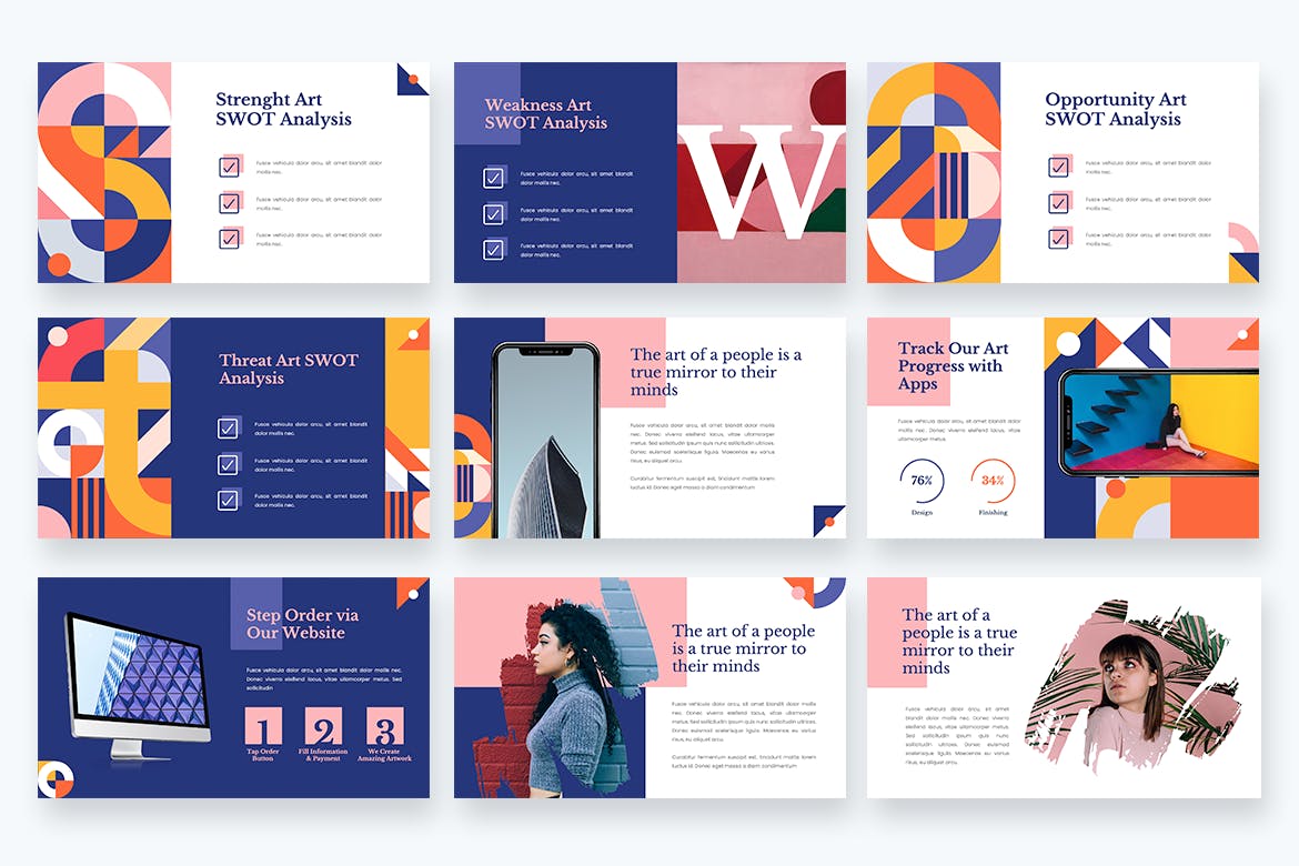 彩色几何PPT模板(PPTX)