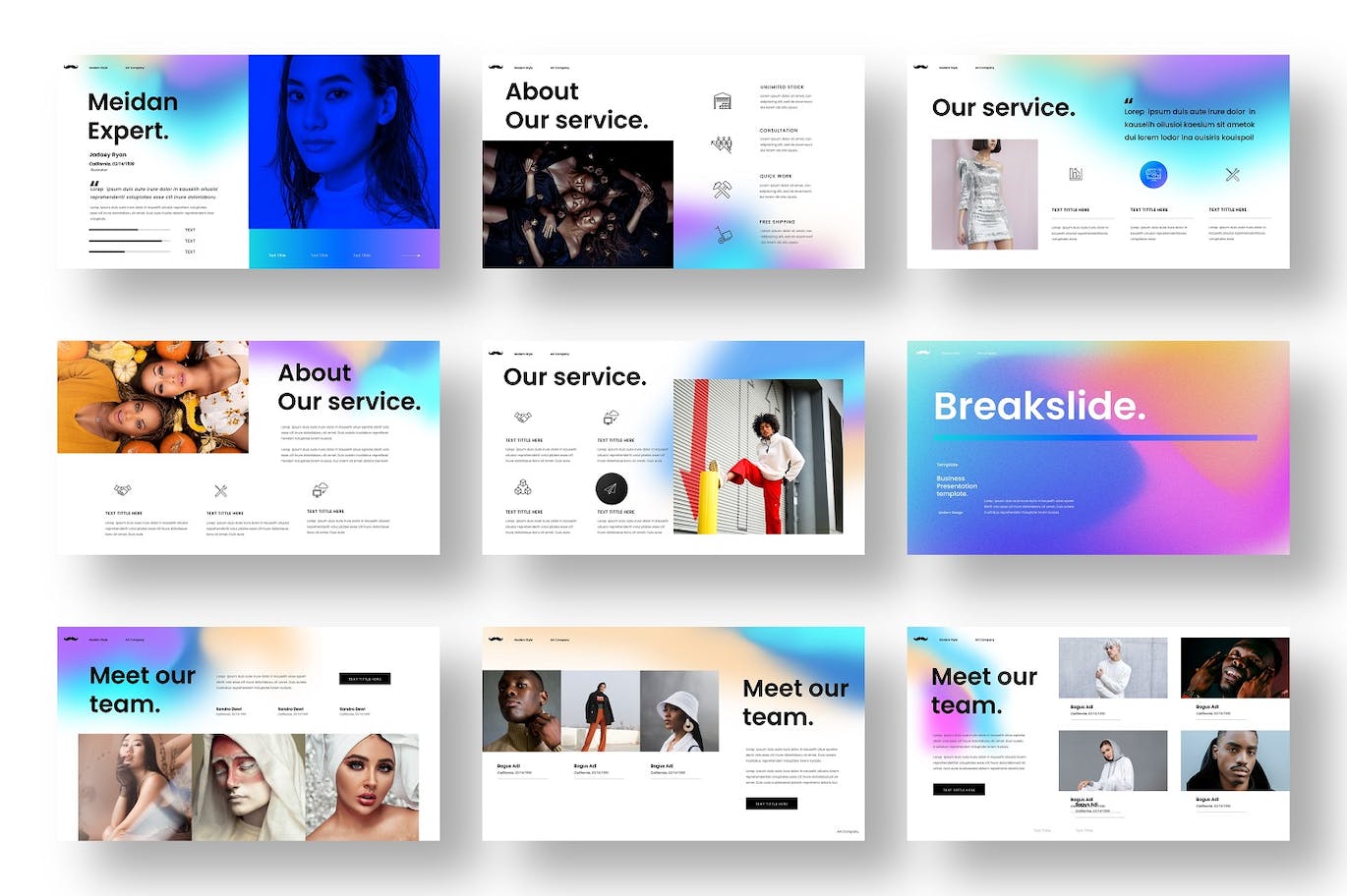 多彩高端商业计划 PPT模版