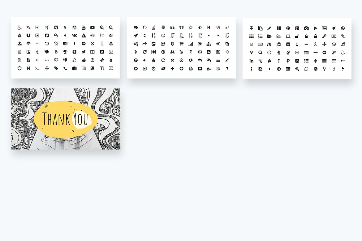 线条插图PPT模板（PPTX）