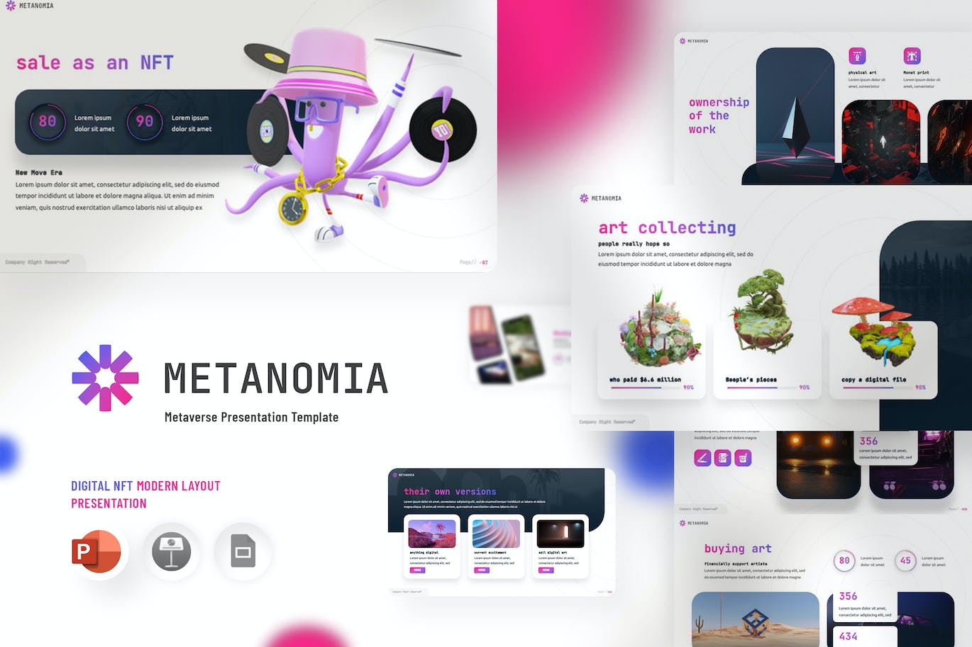 NFT – 创意介绍PPT模版 (PPTX)