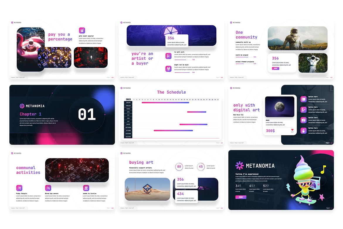 NFT – 创意介绍PPT模版 (PPTX)