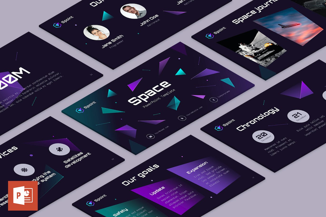 紫色精致宇宙空间PPT模板 (PPTX)