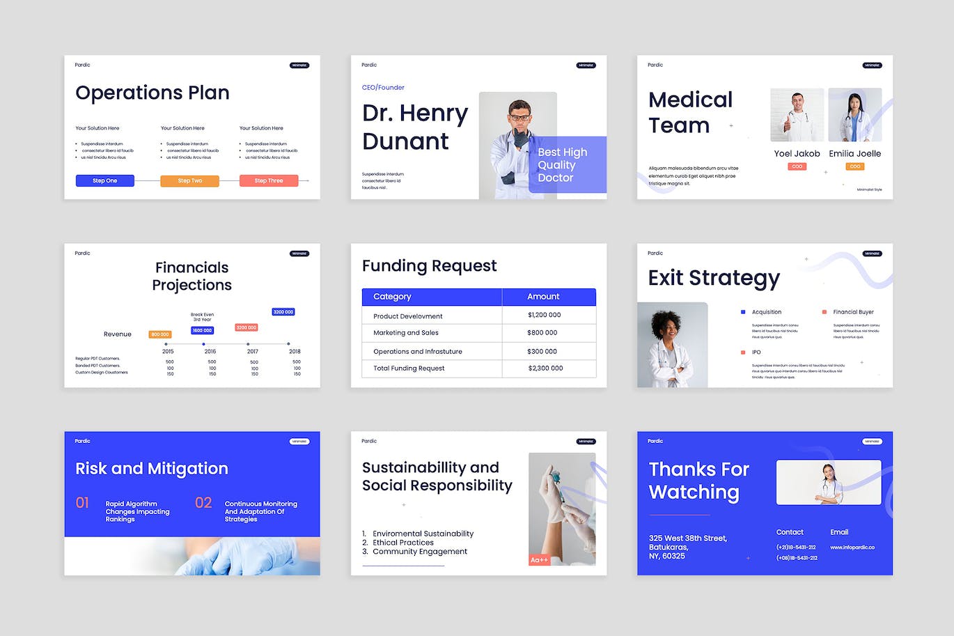 蓝玫瑰医疗商业计划演示PPT模版 (PPT,PPTX)