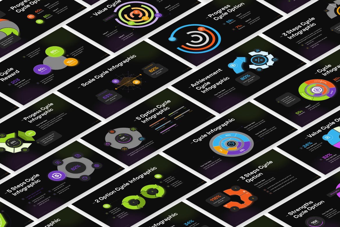 周期信息图模板PPT模版 (PPTX)