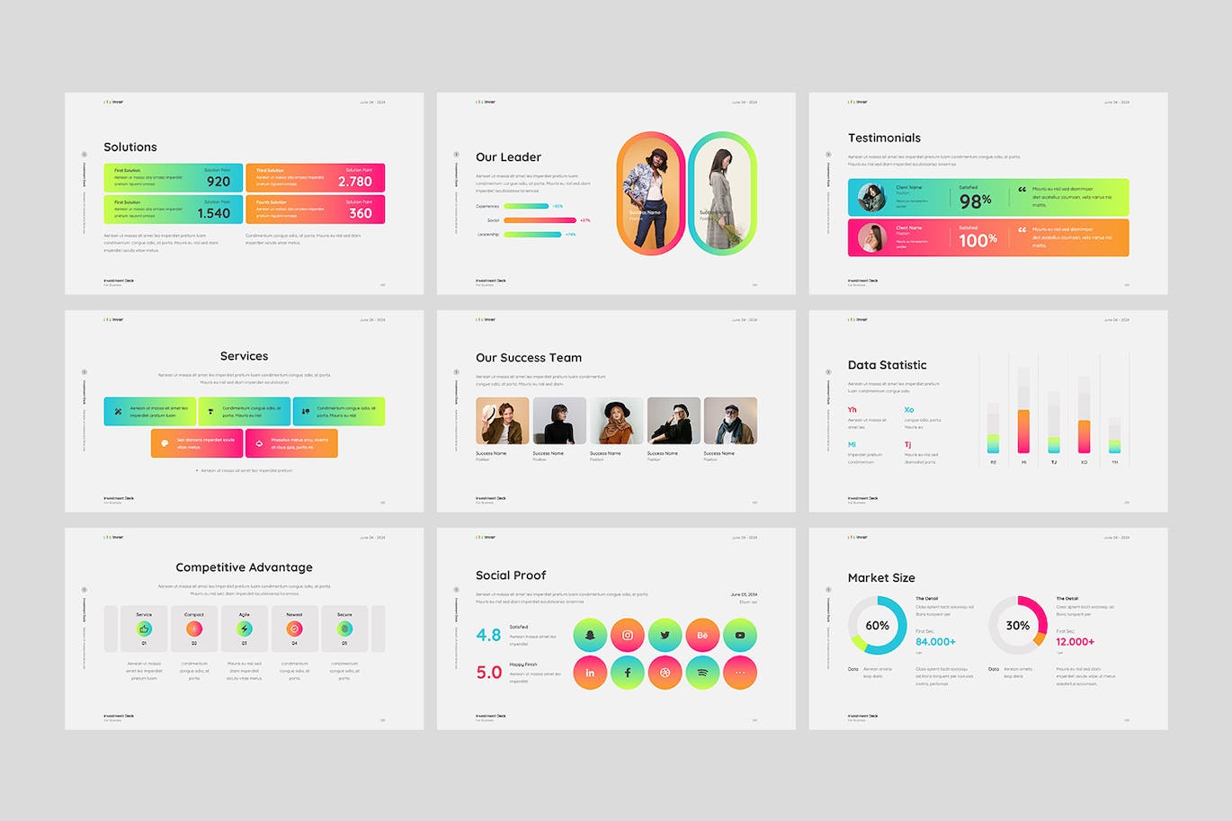 数据图表展示PPT模版