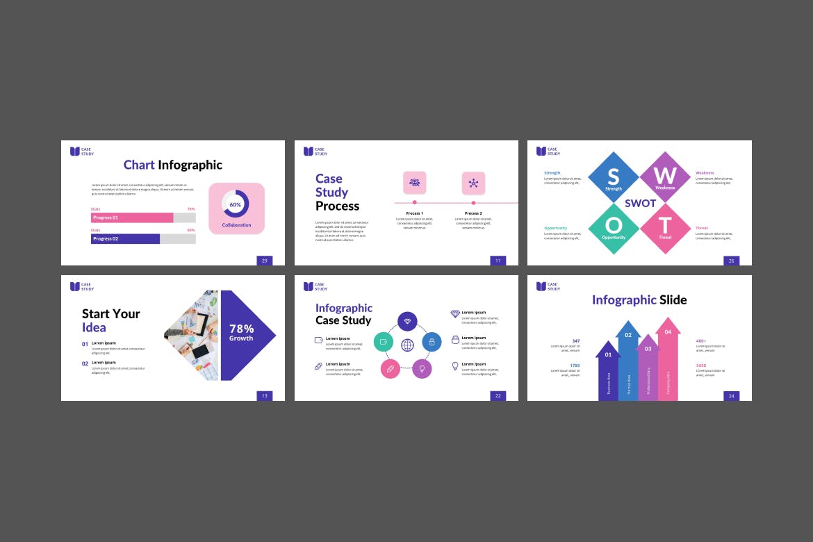 案例研究PPT模版 (PPTX)