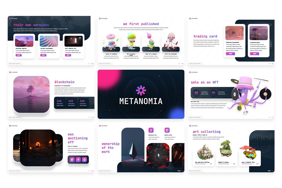 NFT – 创意介绍PPT模版 (PPTX)