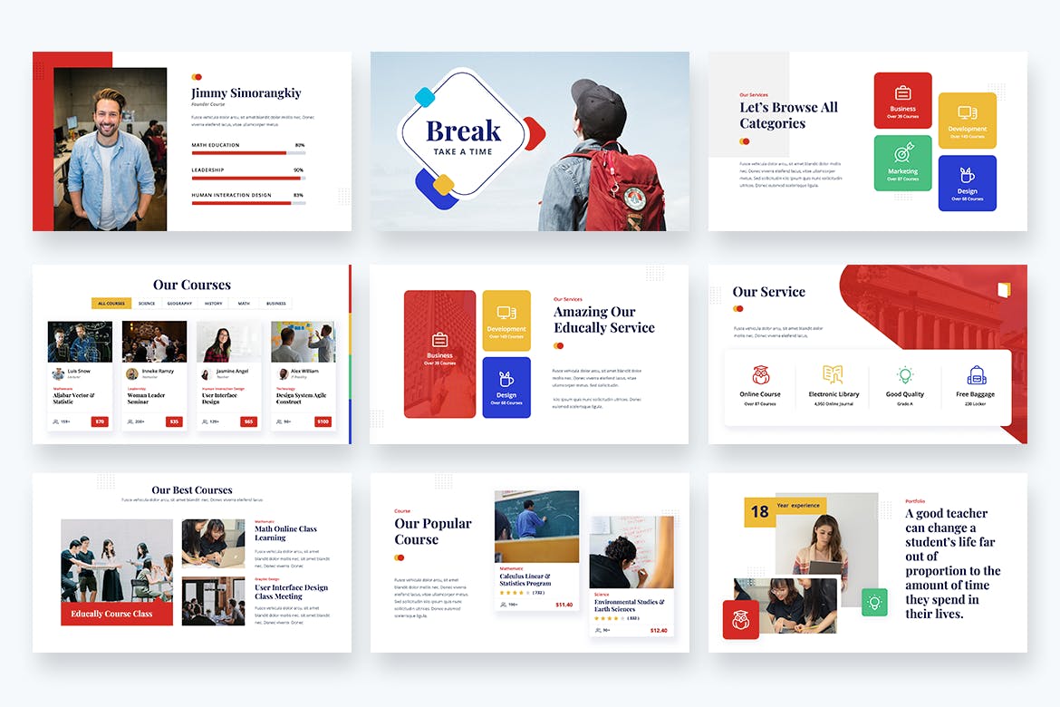 教育课程介绍PPT模板(PPTX)