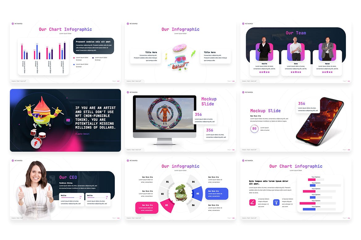 NFT – 创意介绍PPT模版 (PPTX)