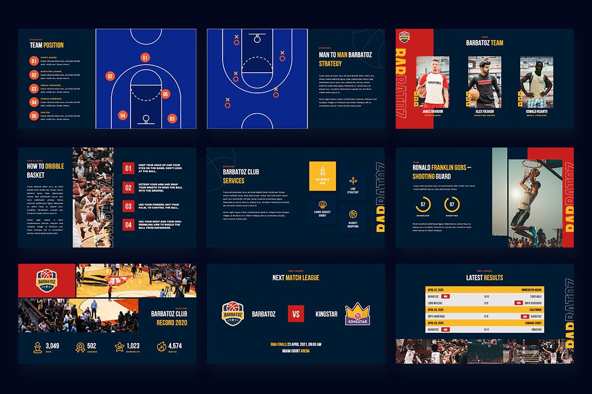 篮球运动PPT模板（PPTX,PDF）