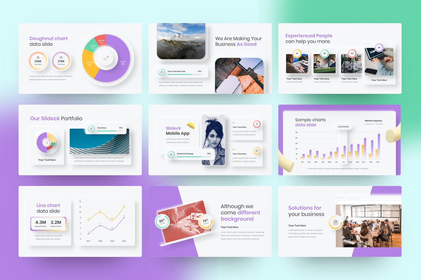 时尚清新简约多用途带有swot分析PPT模板（pptx）